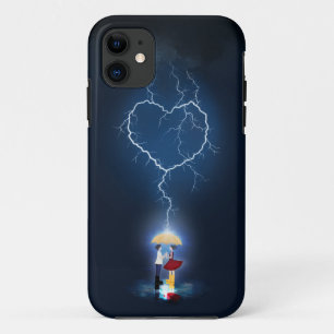 "Lovestruck" Romantic Moment Under an Umbrella iPhone 11 Case