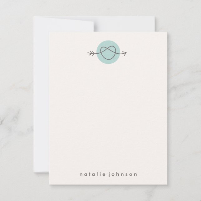 Lovestruck Stationery - Mint Note Card (Front)