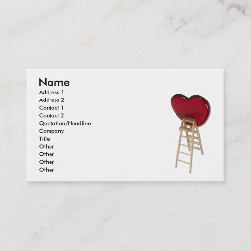 Customizable LoveUpwardClimb083010, Name, Address 1, Address... Business Card Template