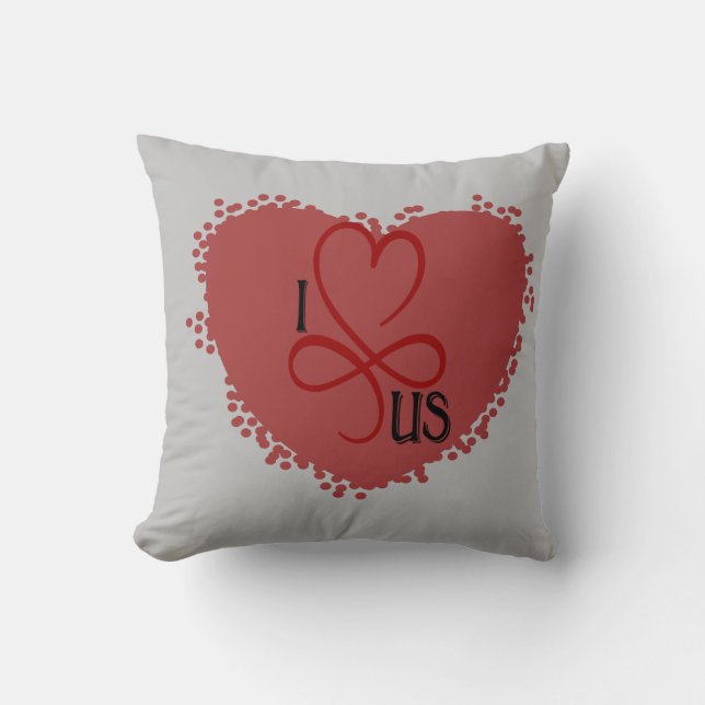 LoveUs Throw Pillow (Front)