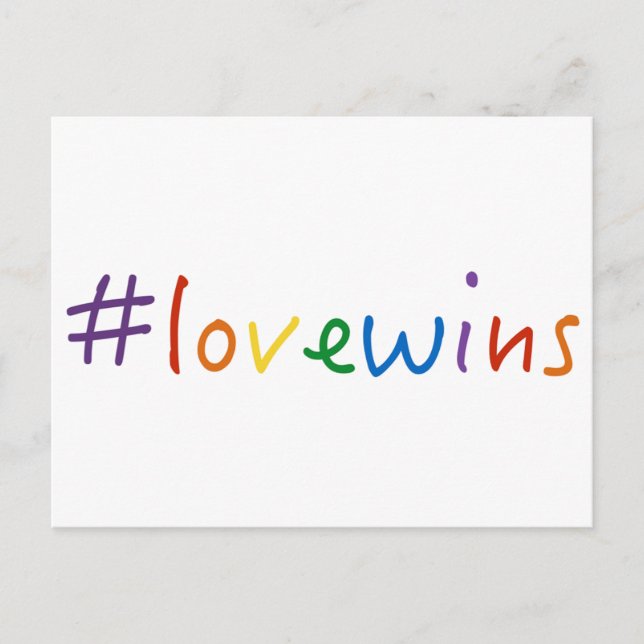 #lovewins love wins gay marriage equality pride postcard (Front)