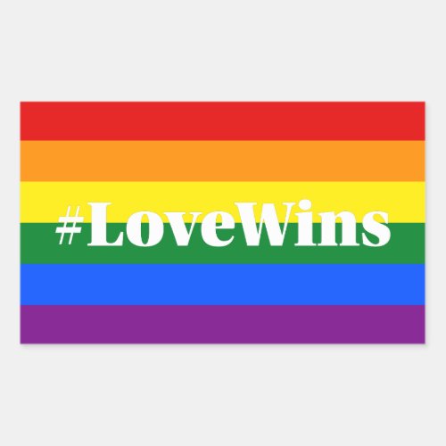 LoveWins Love Wins Hashtag LGBT Marriage Equality Rectangular Sticker
