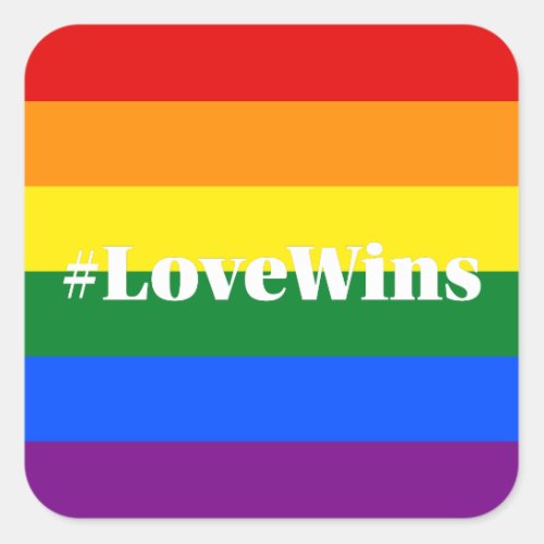 LoveWins Love Wins Hashtag Marriage Equality Square Sticker