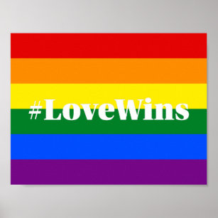 #LoveWins Marriage Equality Celebration Rainbow Poster