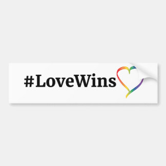 #LoveWins Rainbow Heart Bumper Sticker