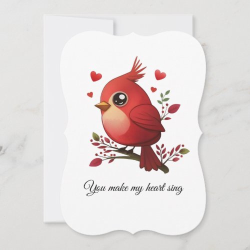 Lovey_Dovey Red Cardinal Thank You Card