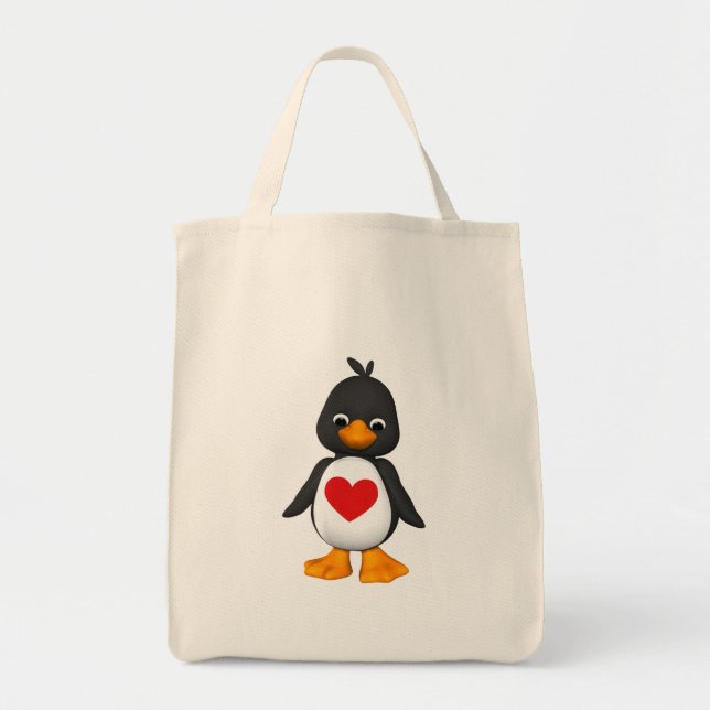 Lovey The Penguin Tote Bag (Front)