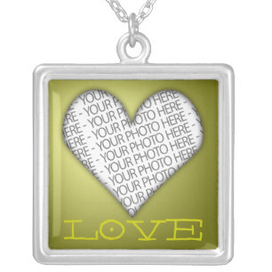 LoveYellow Heart Photo Necklace Sterling Silver