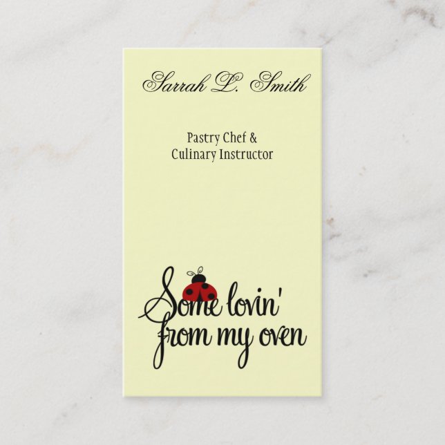 Lovin' From My Oven Business Card (Front)