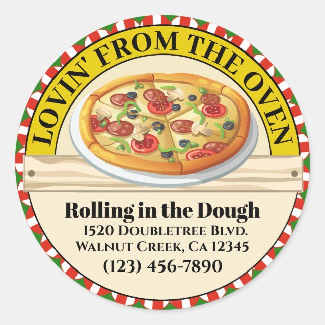 Lovin' From the Oven Pizza Classic Round Sticker (Front)