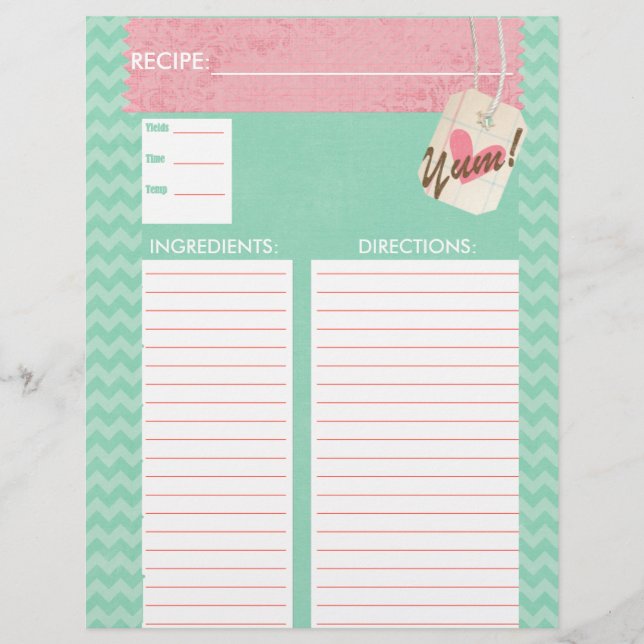 Lovin' From The Oven Recipe Insert (Front)