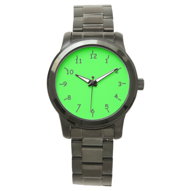 Lovin' Lime Oversized Black Bracelet Watch (Front)