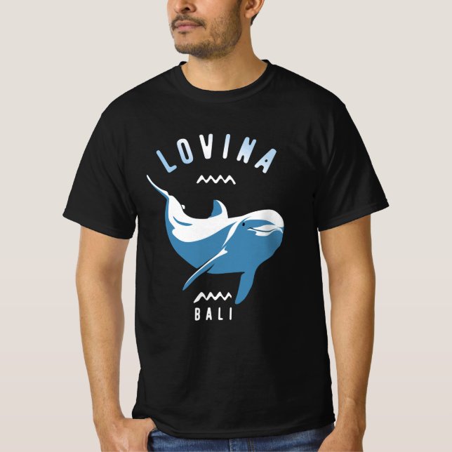 Lovina Bali - Swimming With Dolphins T-Shirt (Front)