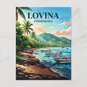 Lovina Beach Indonesia Postcard