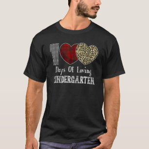 Loving 100 Days Of School Kindergarten Teacher Leo T-Shirt