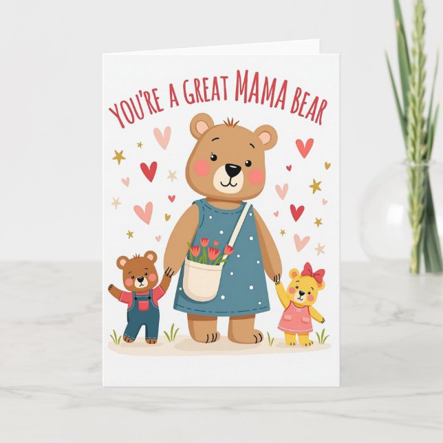 Loving Animal Family Happy Card (Front)