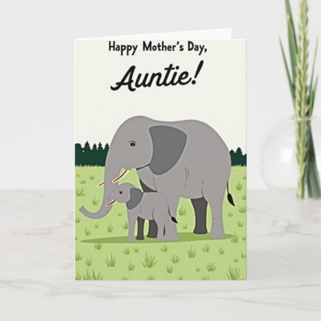 Loving Auntie Mothers Day Scene Card (Front)