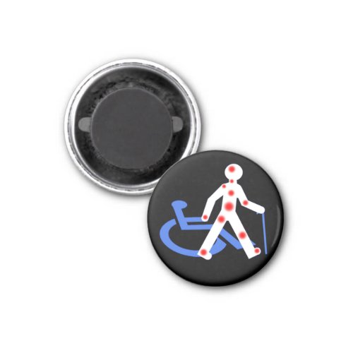 Loving Badge Round 5 Cm Keyring Disability disable Magnet