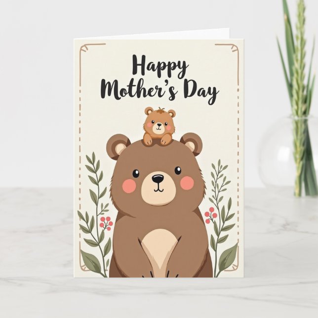 Loving Bear Cub Mothers Day Card (Front)