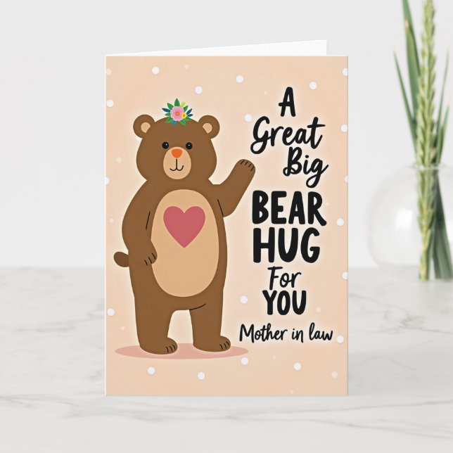 Loving Bear Hug Mother Card (Front)