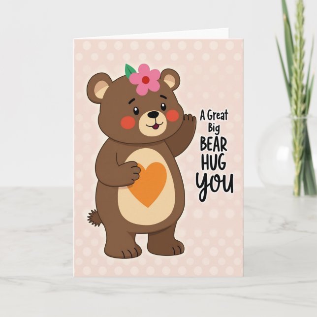 Loving Bear Hug Mothers Day Card (Front)
