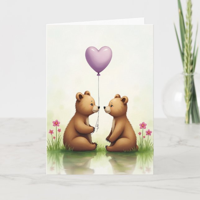 Loving Bear Mother Illustration Card (Front)