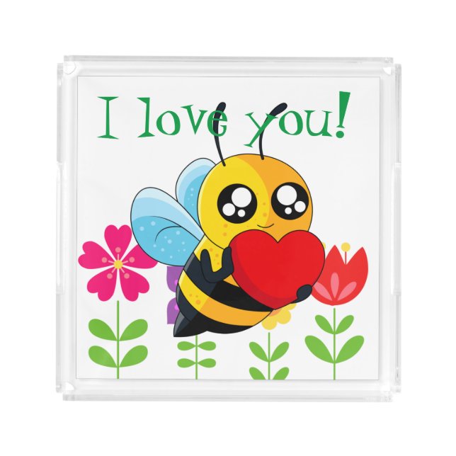 Loving Bee Acrylic Tray (Front)