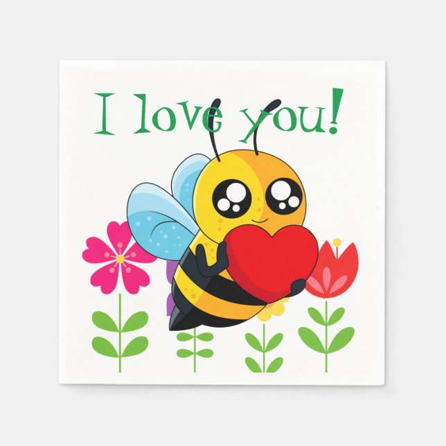Loving Bee Napkins (Front)