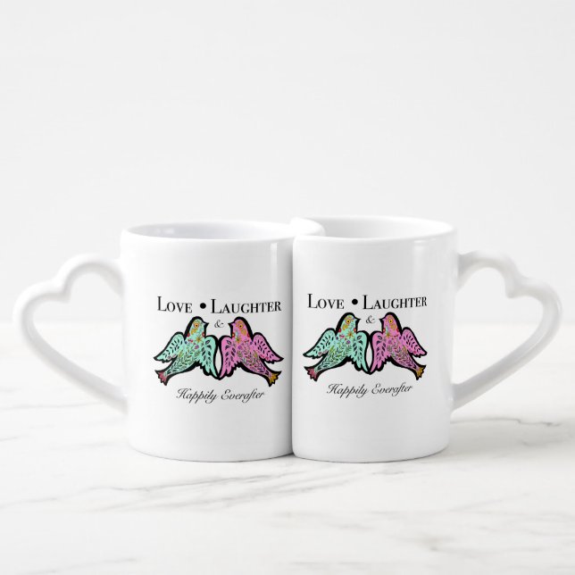 Loving Birds Ever After  Coffee Mug Set (Front Nesting)