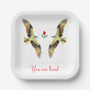 Loving birds. Ospreys Paper Plates