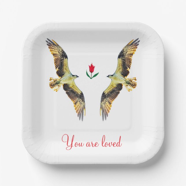 Loving birds. Ospreys  Paper Plates (Front)