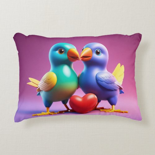 Loving birds print cute Accent Pillow