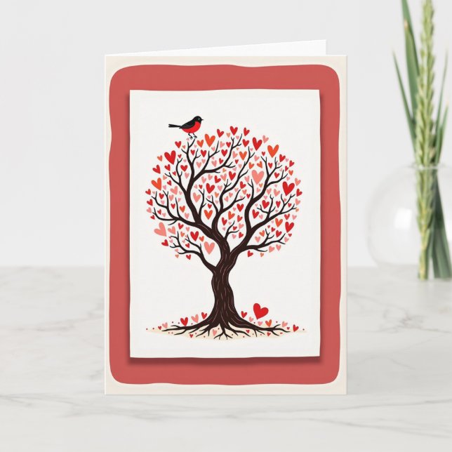 Loving Birthday Heart Tree Card (Front)