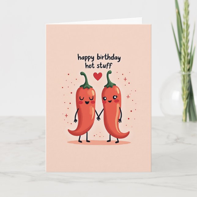 Loving Birthday Pepper Heart Card (Front)