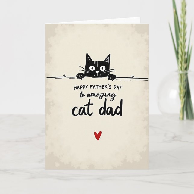Loving Black Cat Fathers Day Card (Front)