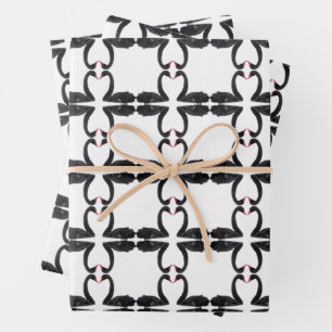 Loving Black Swans Wrapping Paper Sheets