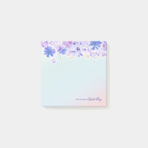 Loving Blue Florals 3x3 Post_it Notes