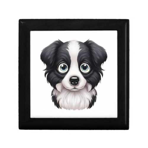 Loving Border Collie Gaze Design Gift Box