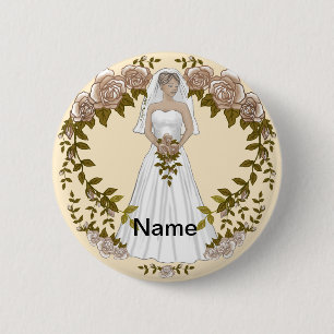Loving Bride Wedding pin button