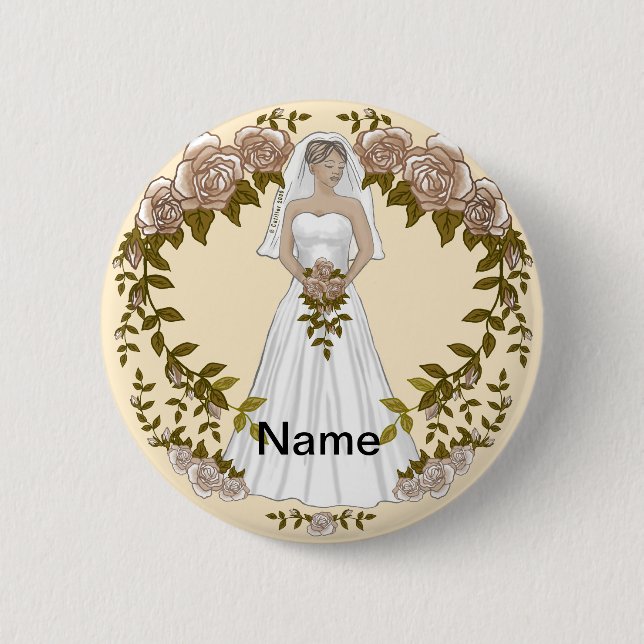 Loving Bride Wedding  pin button (Front)
