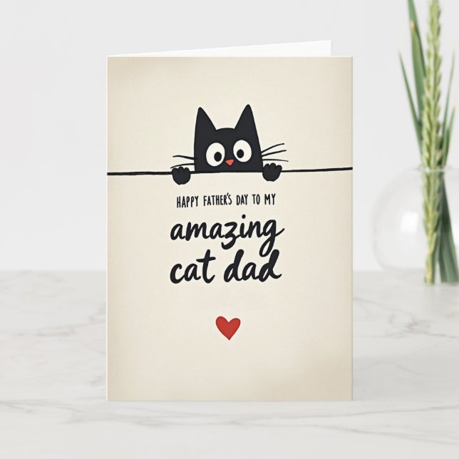 Loving Cat Dad Day Card (Front)