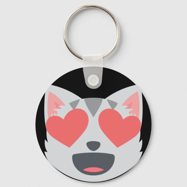 Loving Cat Emoji Keychain (Front)