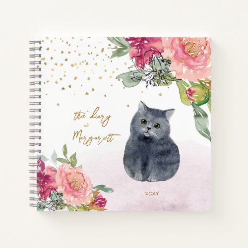 Loving Cat Illustration Girl Daily Sketchbook Notebook