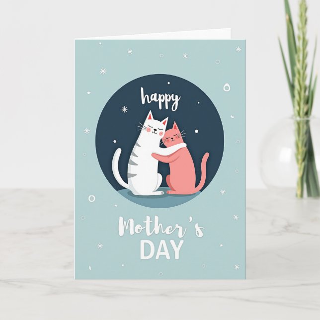 Loving Cat Mother Day Card (Front)