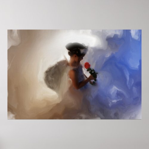 Loving Child Guardian Angel Painting CANVAS Poster