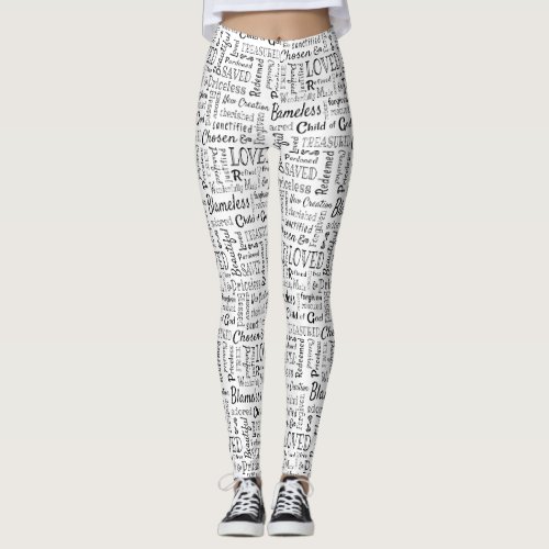 Loving Christian Words of Affirmation Leggings