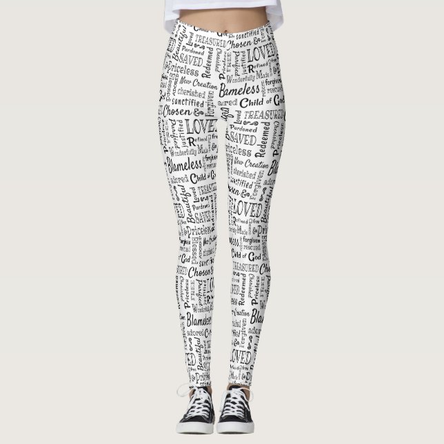 Loving Christian Words of Affirmation Leggings (Front)