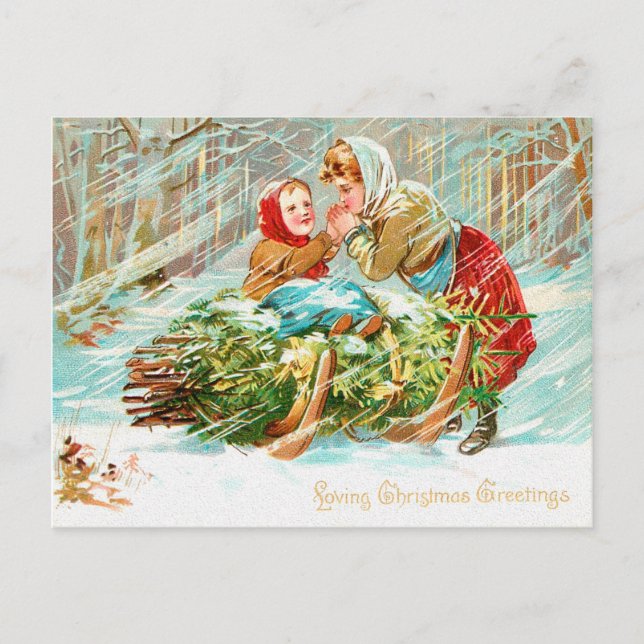 Loving Christmas Greeting Postcard (Front)