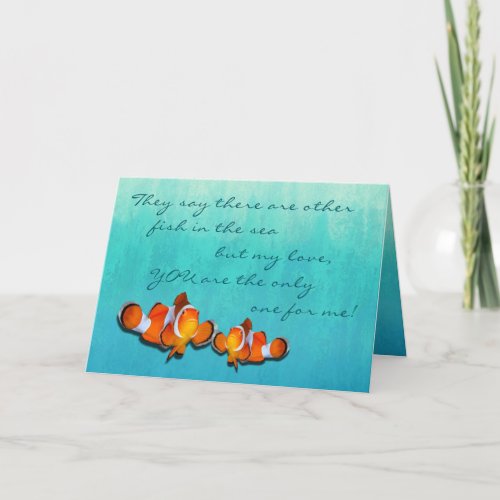 Loving Clown Fish In the Sea Card