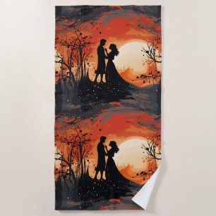 Loving Couple  Beach Towel